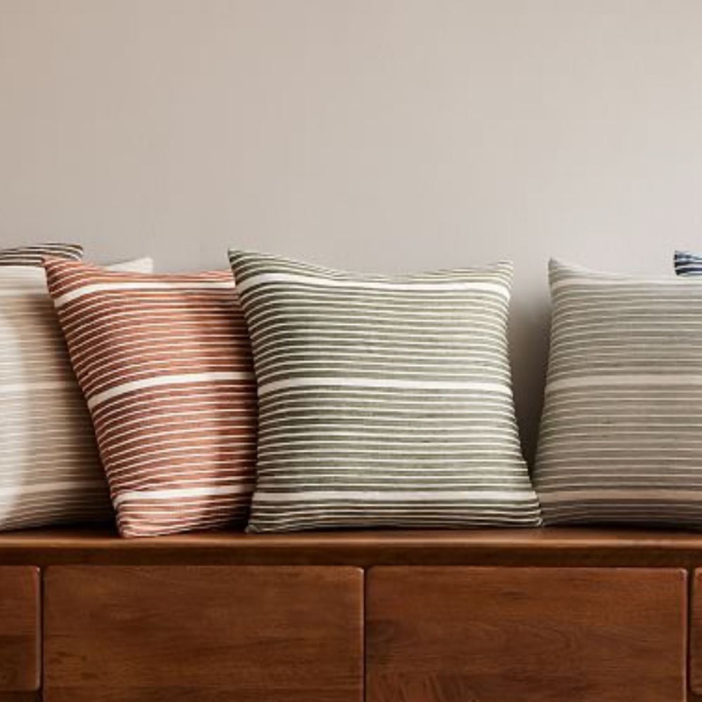 WEST ELM Silk Mini Stripe Pillow Cover
